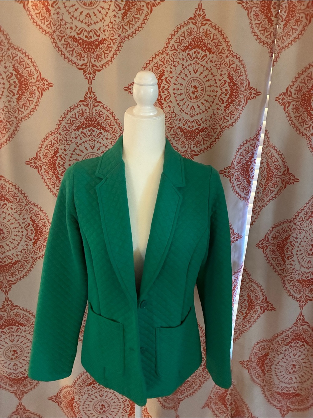 Isaac Mizrahi Emerald Quilted Blazer Jacket